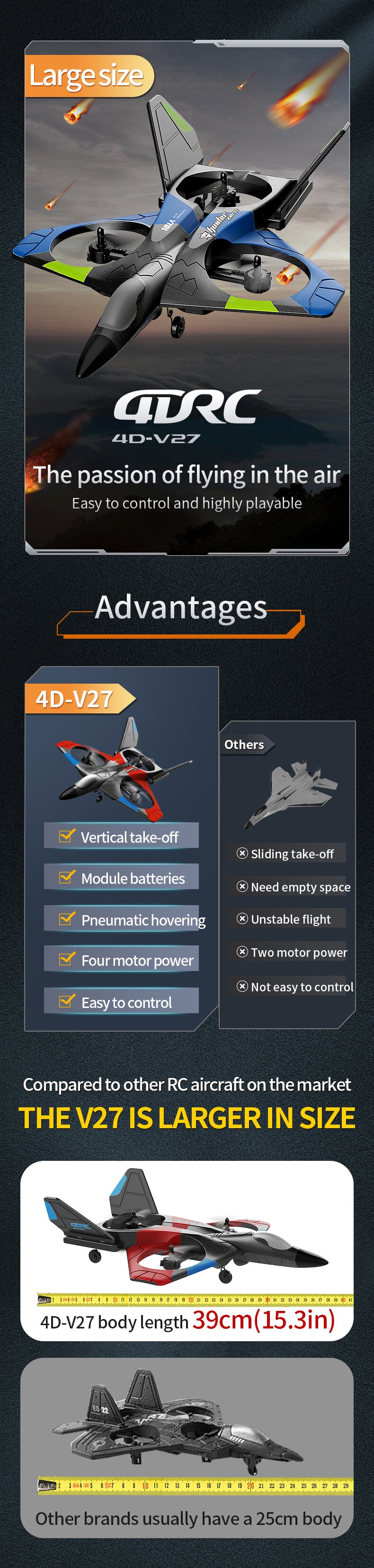 4DRC V27 remote control aircraft 2.4G wireless remote control model aircraft toy children's gift