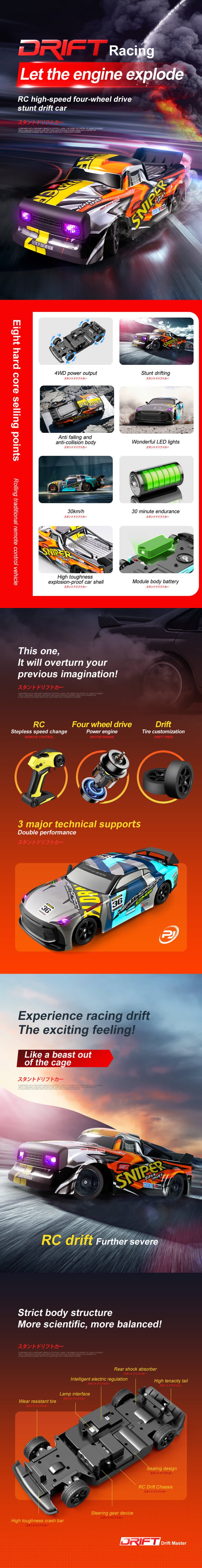 4DRC H4 remote control car 2.4G remote control high-speed racing 4WD stunt car