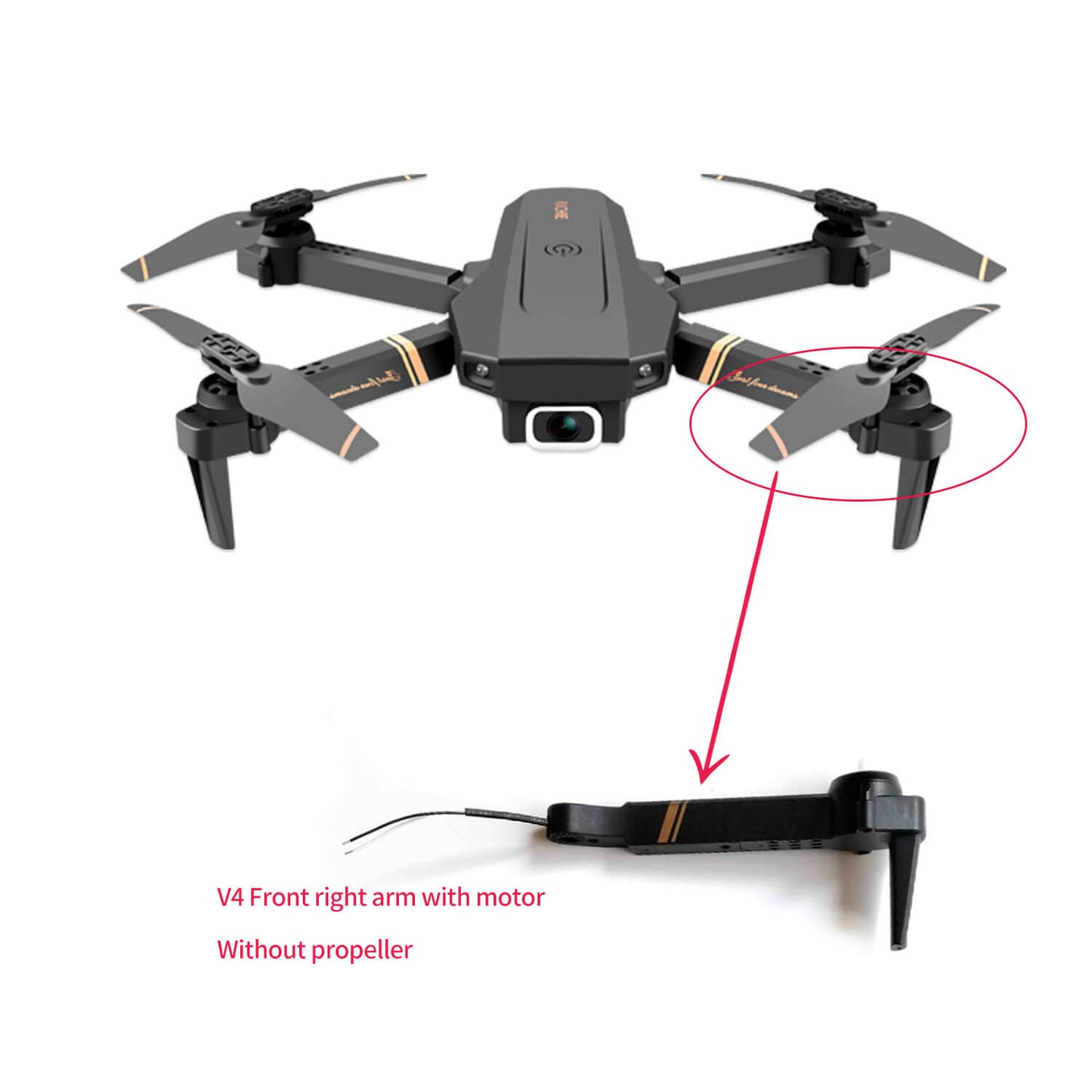 4D-V4 Drone Arm with Motor accessories