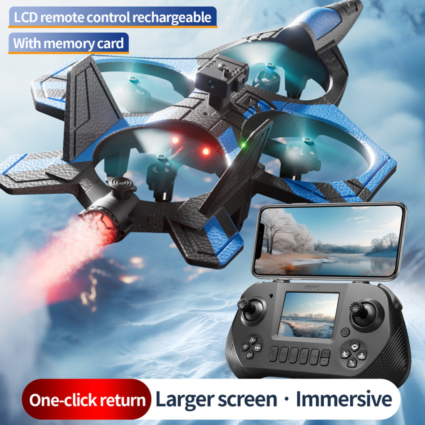 4D-V46 4-Axis Spray Combat Drone | 8K Dual Camera & Obstacle Avoidance Fighter Jet（LCD Screen Remote）