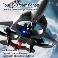 4D-V46 4-Axis Spray Combat Drone | 8K Dual Camera & Obstacle Avoidance Fighter Jet（LCD Screen Remote）