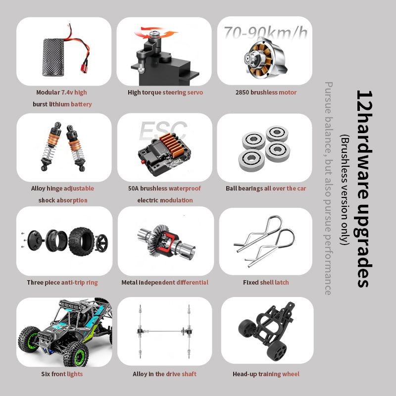 D-H1 1:14 Scale 4WD High-Speed RC Off-Road Buggy (Brushless Version)