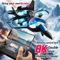 4D-V46 4-Axis Spray Combat Drone | 8K Dual Camera & Obstacle Avoidance Fighter Jet（LCD Screen Remote）