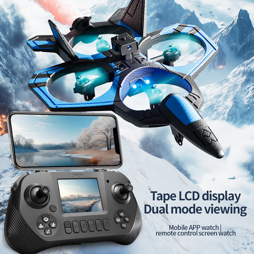 4D-V46 4-Axis Spray Combat Drone | 8K Dual Camera & Obstacle Avoidance Fighter Jet（LCD Screen Remote）