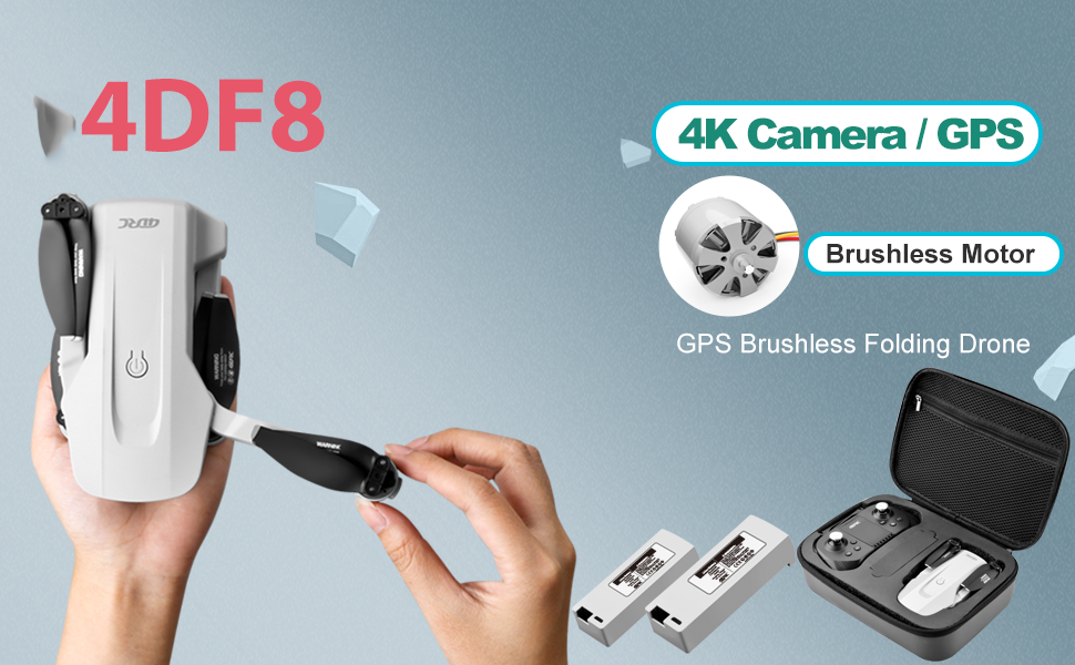 4DRC 4D-F8 GPS Brushless Motor Drone with FPV Camera Live Video for Adults