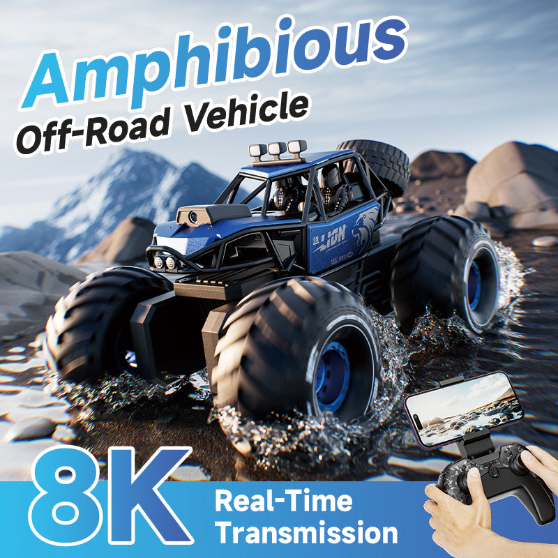 4D-Y10 Amphibious Off-Road RC Truck – 8K FPV, 4WD Climbing Monster