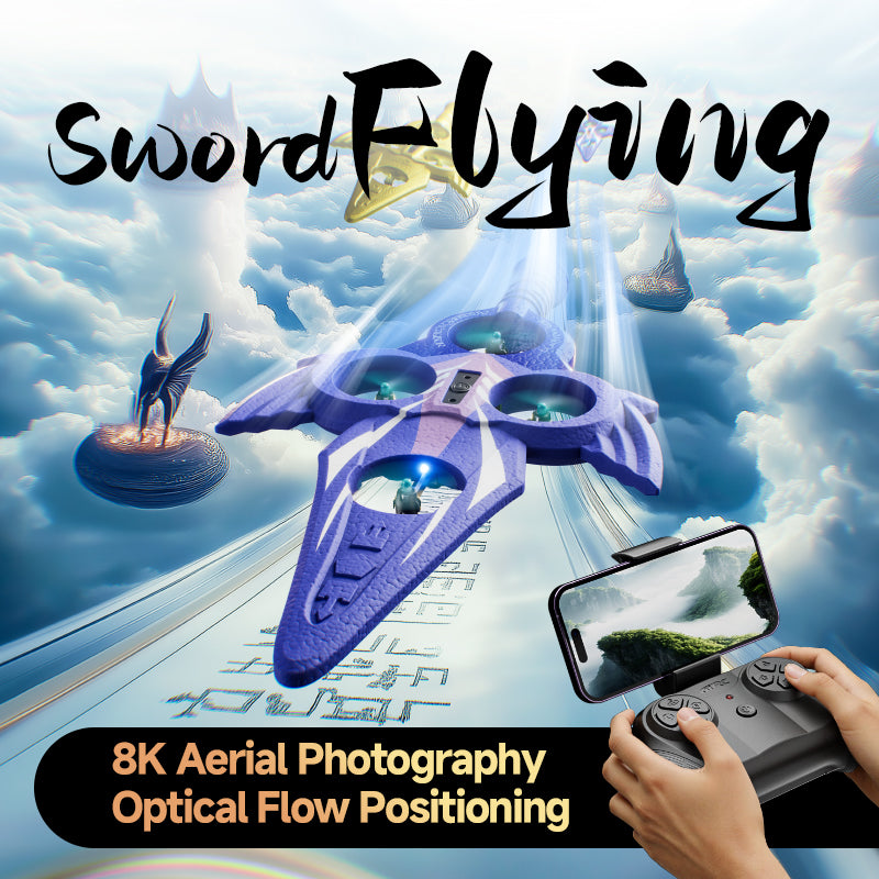 4D-V57 WiFi Flying Sword Drone – 8K HD Camera, Optical Flow Positioning, Immortal Sword Aesthetic