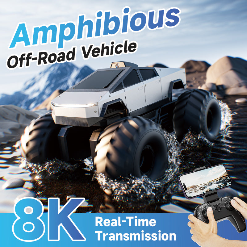 4D-Y10-2 Cyber Amphibious RC Truck – 8K FPV, 4WD Off-Road Monster