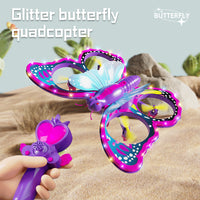 4D-V40 Glitter Butterfly Quadcopter Drone | Gravity Sensing, Obstacle Avoidance, LED Lights for Kids & Beginners