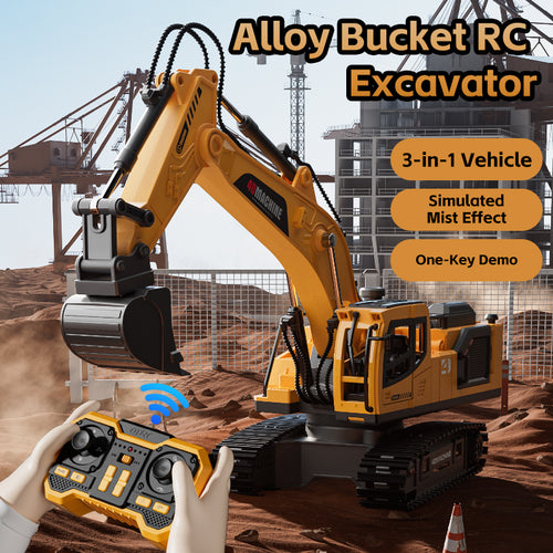 4D‑E1 Series 12‑Channel Alloy Spray Track RC Excavator (1:18 Scale)