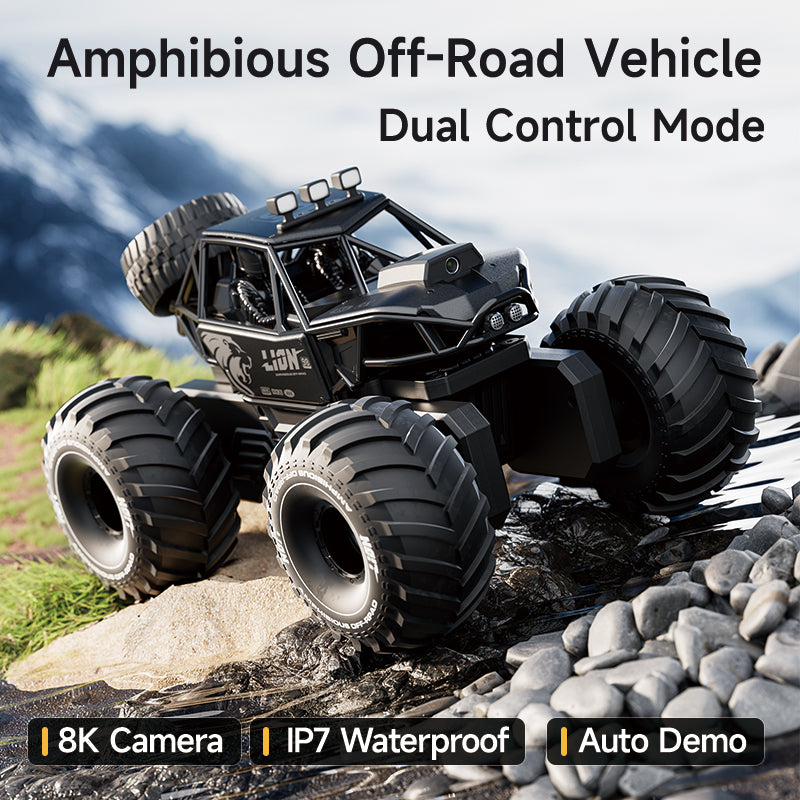 4D-Y10 Amphibious Off-Road RC Truck – 8K FPV, 4WD Climbing Monster