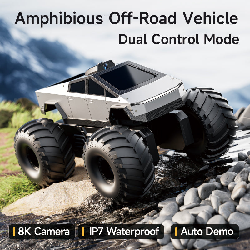 4D-Y10-2 Cyber Amphibious RC Truck – 8K FPV, 4WD Off-Road Monster