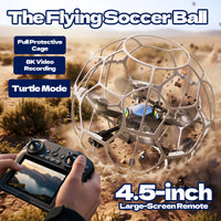 4D-V51 Brushless Flying Soccer Ball Drone – 8K Video, Full Cage Protection & Turtle Mode (4.7V Screen Edition)