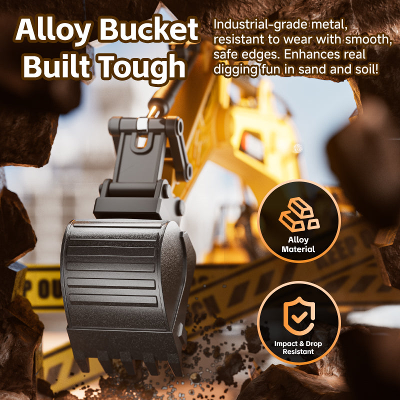 4D‑E1 Series 12‑Channel Alloy Spray Track RC Excavator (1:18 Scale)