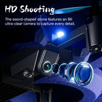 4D-V57 WiFi Flying Sword Drone – 8K HD Camera, Optical Flow Positioning, Immortal Sword Aesthetic