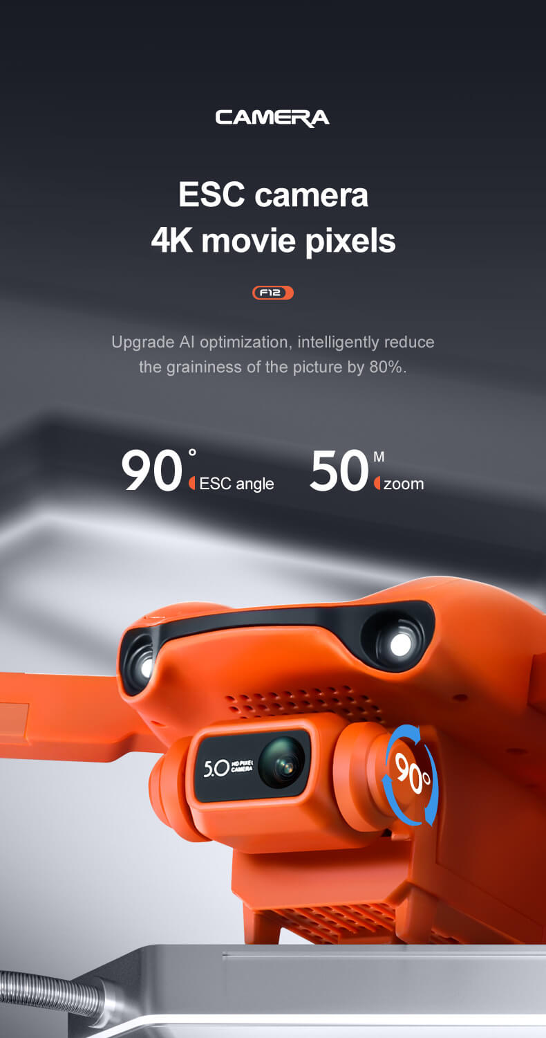 4DRC official 2022 new product F12 GPS professional drone, 4K HD electrically adjustable dual camera, brushless motor, foldable quadcopter, 5G wifi transmission, rechargeable battery 30 minutes long life, remote control aerial drone
