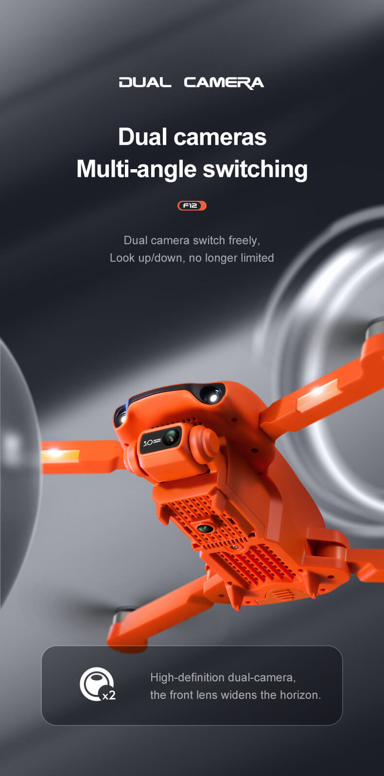 4DRC official 2022 new product F12 GPS professional drone, 4K HD electrically adjustable dual camera, brushless motor, foldable quadcopter, 5G wifi transmission, rechargeable battery 30 minutes long life, remote control aerial drone