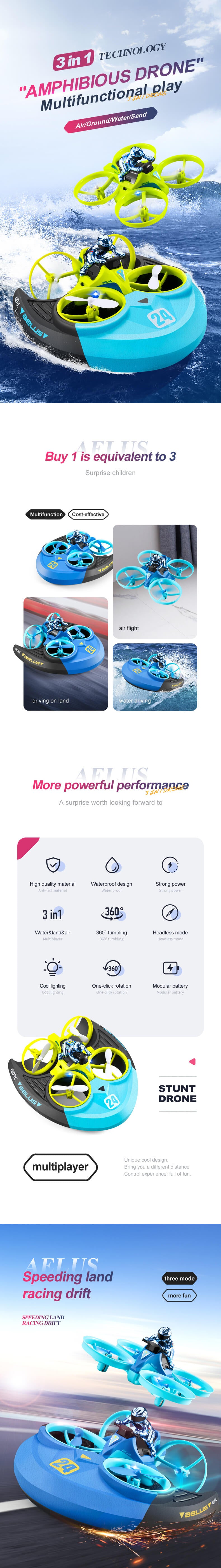 4D-V24 Water, land and air 3-in-1 Drone Toys