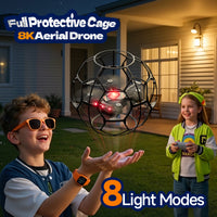 4D-V51 Brushless Flying Soccer Ball Drone – 8K Video, Full Cage Protection & Turtle Mode (4.7V Screen Edition)