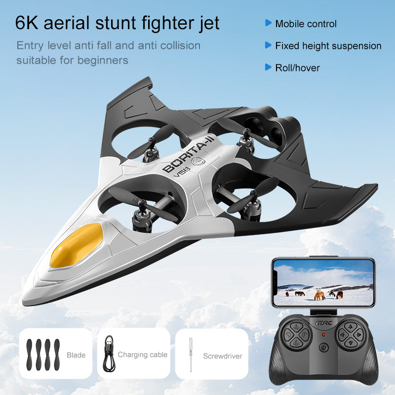 4D-V56 ABS Stunt Fighter Jet | 6K Camera & Fixed Height Drone for