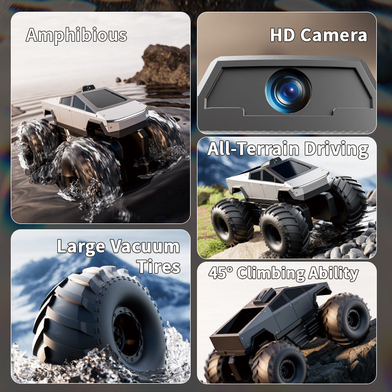 4D-Y10-2 Cyber Amphibious RC Truck – 8K FPV, 4WD Off-Road Monster