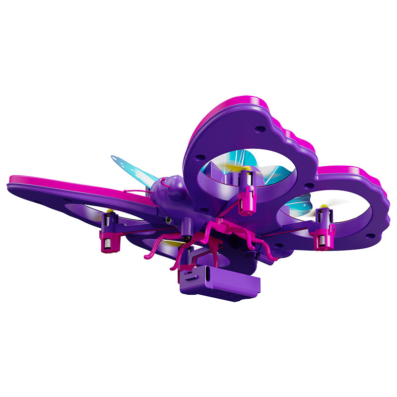 4D-V40 Glitter Butterfly Quadcopter Drone | Gravity Sensing, Obstacle Avoidance, LED Lights for Kids & Beginners