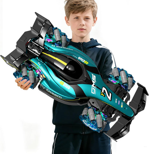 4DRC Y2 Gesture Hand Remote Control Car for Kids Age 6-12 Year Old 2.4GHz 4WD 360°Rotation Drift RC Stunt Car with Light & Music & Spray 1:12 Scale Toy Cars Gift for Boys Girls