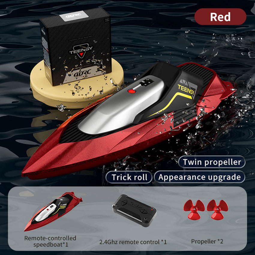 4DRC Ferngesteuertes Boot mit LED-Licht, RC Boot 20 KM/H, 2,4-GHz Rennboote, 2 Batterien für 30 Minuten Spielzeit, Pools und Seen Spielzeug Geschenk für Kinder ab 8 Jahre 4DRC Ferngesteuertes Boot mit LED-Licht, RC Boot 20 KM/H, 2,4-GHz Rennboote, 2 Batterien für 30 Minuten Spielzeit, Pools und Seen Spielzeug Geschenk für Kinder ab 8 Jahre