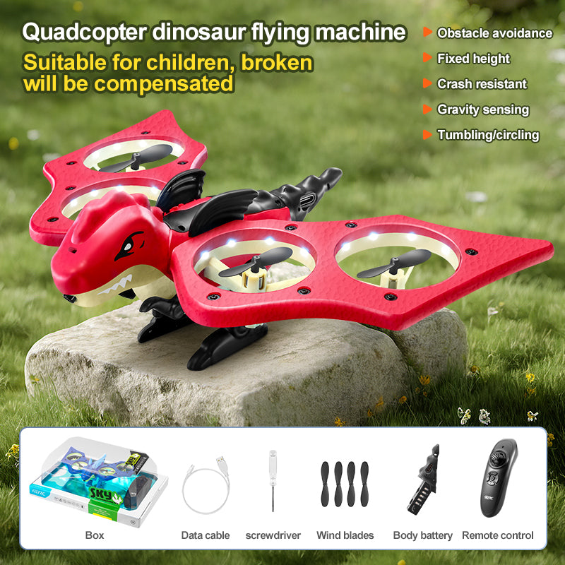 4D-V48 Dinosaur Quadcopter: Obstacle Avoidance RC Drone for Kids