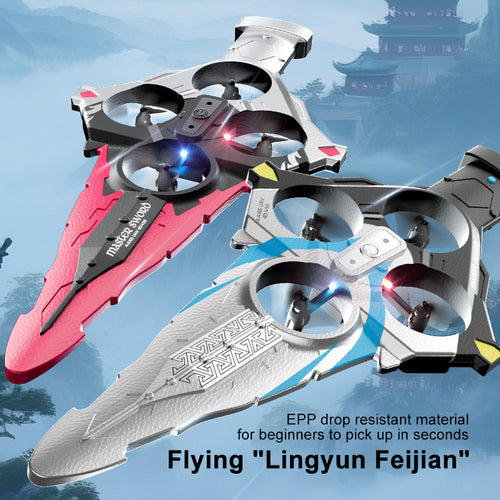 4D-V55 Flying Sword Drone | EPP Anti-Drop Stunt RC Aircraft for Beginners