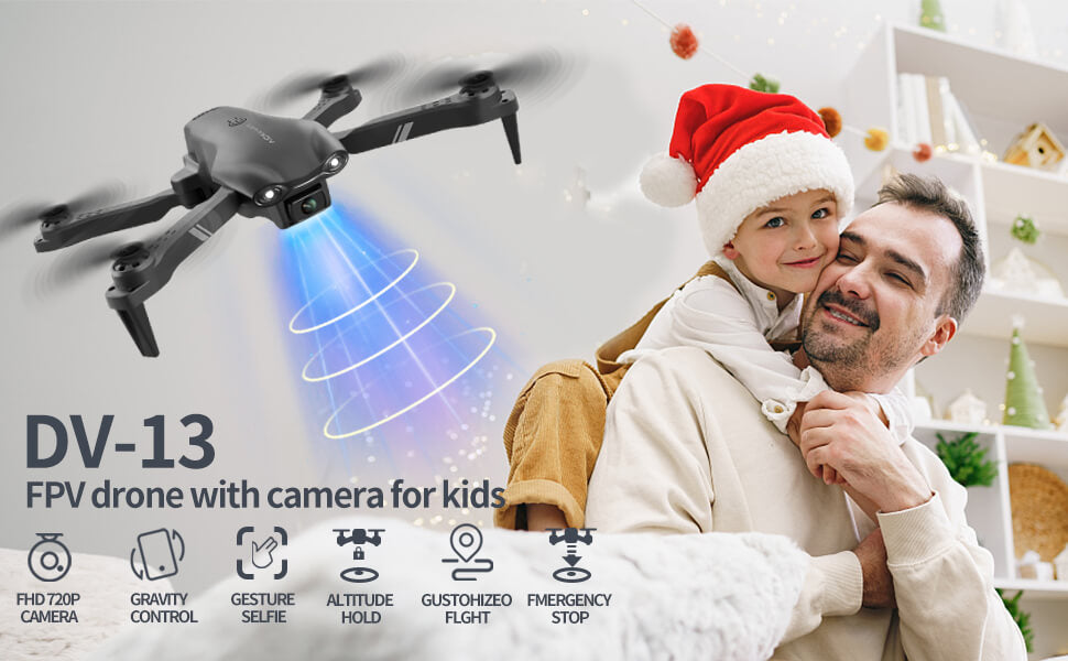 4DRC V13 drone with 720P HD camera, app control real-time video transmission, quadcopter for beginners, remote control toy gift for adults and children