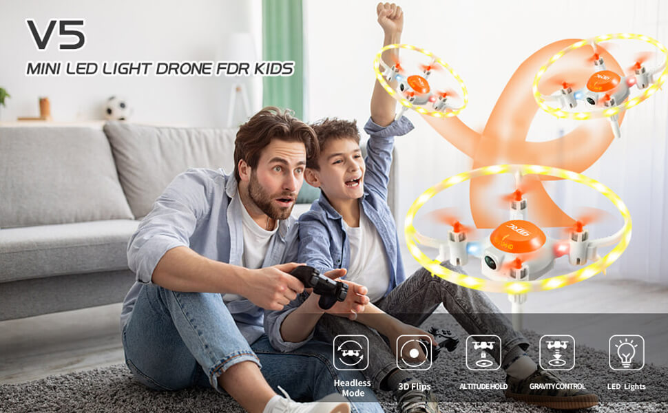 4DRC V5 mini drone with 720P HD camera, body light effect, app control real-time image transmission, remote control quadcopter, toy gift for children