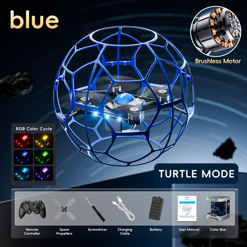 4D-V51 Brushless Flying Soccer Ball Drone | Interactive Aerial Toy with Protective Cage & Auto-Recovery Mode