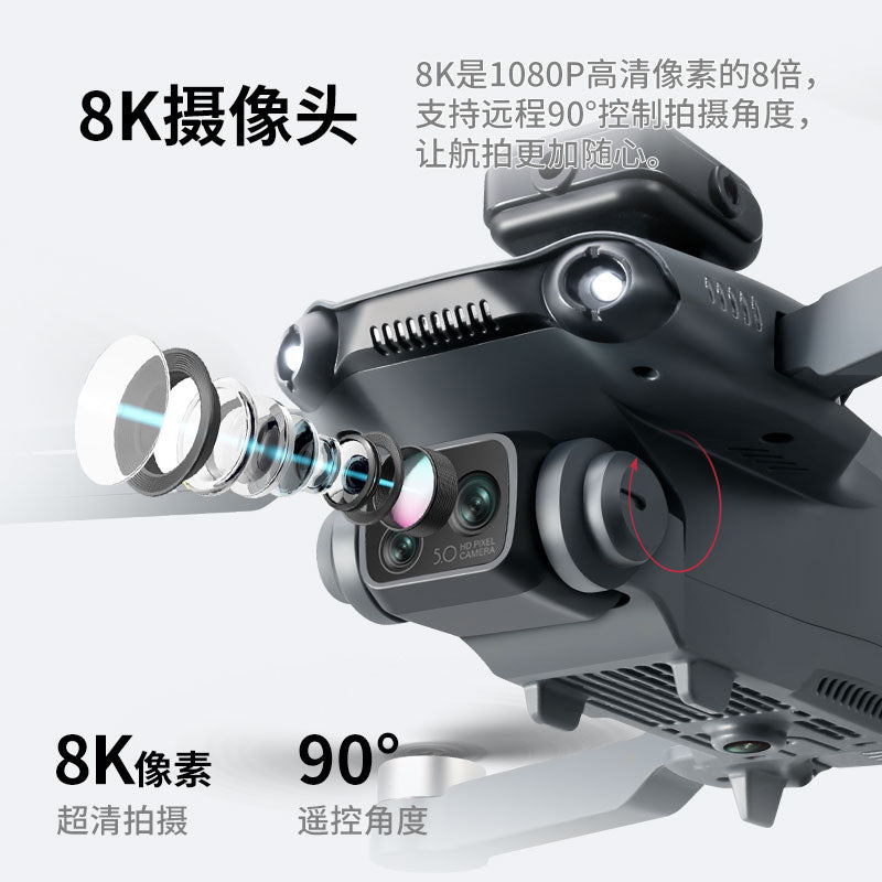 4D-V28 Mini Foldable Drone – 8K Triple Camera, 360° Obstacle Avoidance, Screen Remote（WiFi）