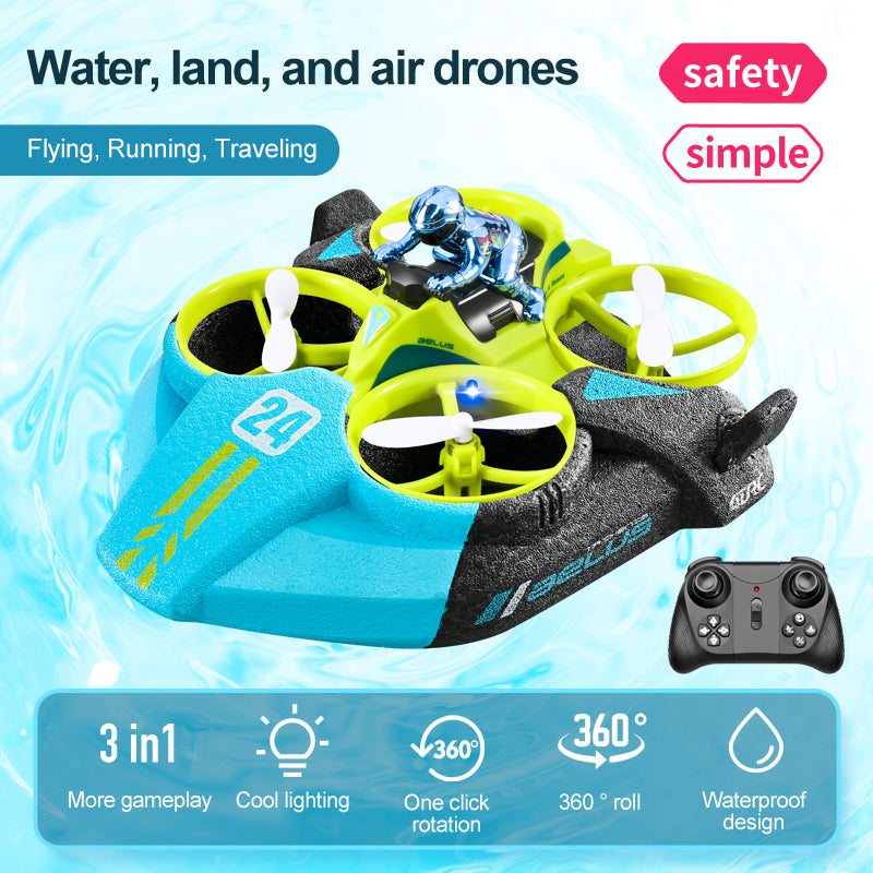 4D-V24 3-in-1 Water, Land & Air RC Quadcopter Stunt Car