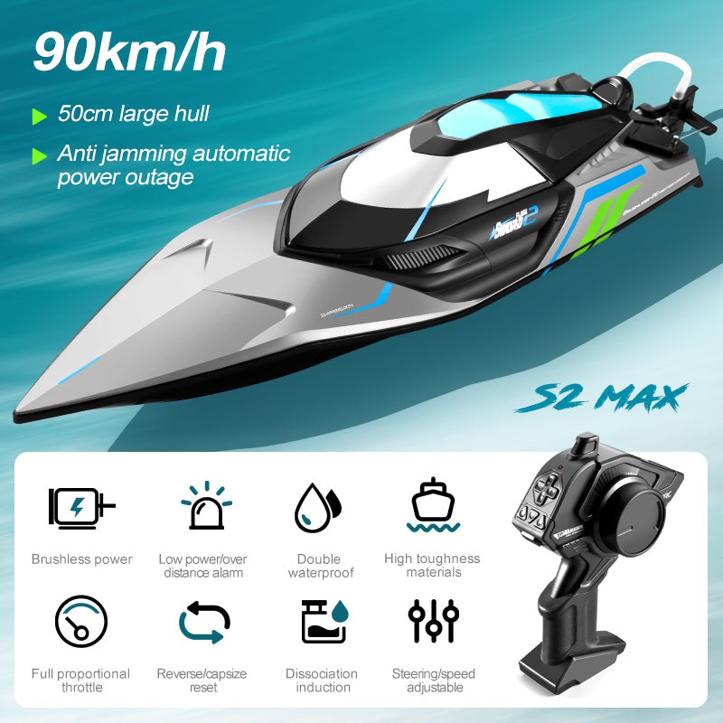 4D‑S2 MAX Series Single‑Propeller High‑Speed RC Boat (Large Size, Brushless Version)