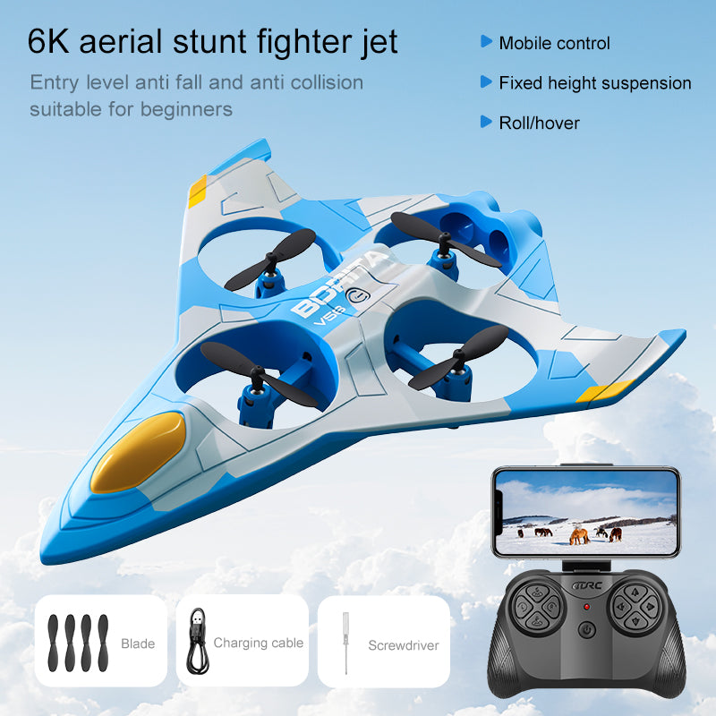 4D-V56 ABS Stunt Fighter Jet | 6K Camera & Fixed Height Drone for Beginners