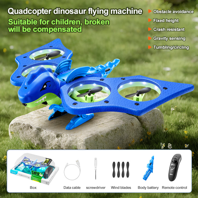4D-V48 Dinosaur Quadcopter: Obstacle Avoidance RC Drone for Kids