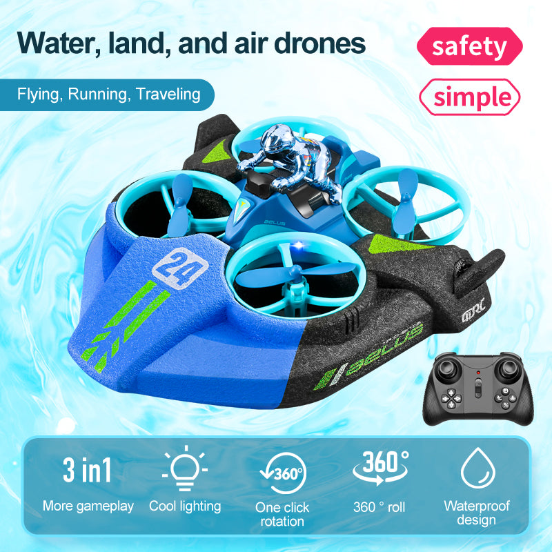4D-V24 3-in-1 Water, Land & Air RC Quadcopter Stunt Car – 4DRC