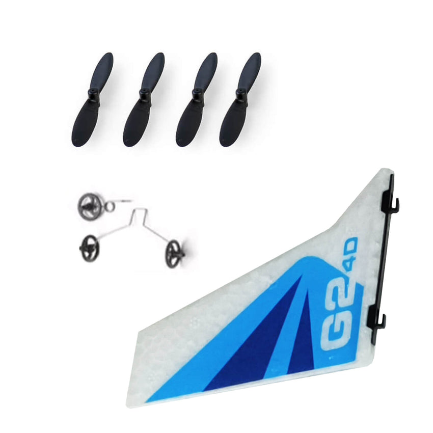 4D-G2 RC Plane Accessories Set ( Propeller / Vertical tail / Wheels)
