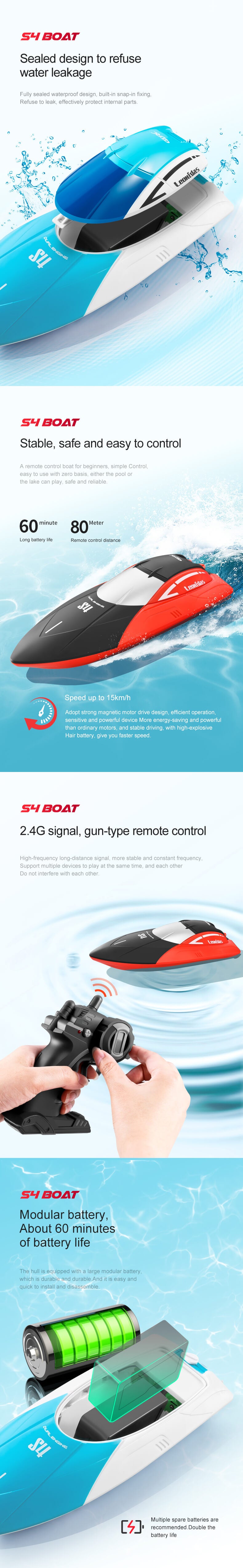 4DRC S4 remote control boat children's speedboat toys