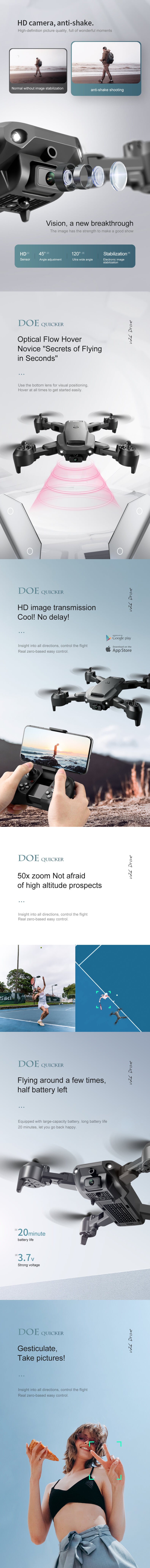 4DRC V23 obstacle avoidance drone with HD camera, newbie drone, foldable quadcopter, 1080P dual camera, Wifi transmission screen, one key takeoff, application program control flight, children's toy drone