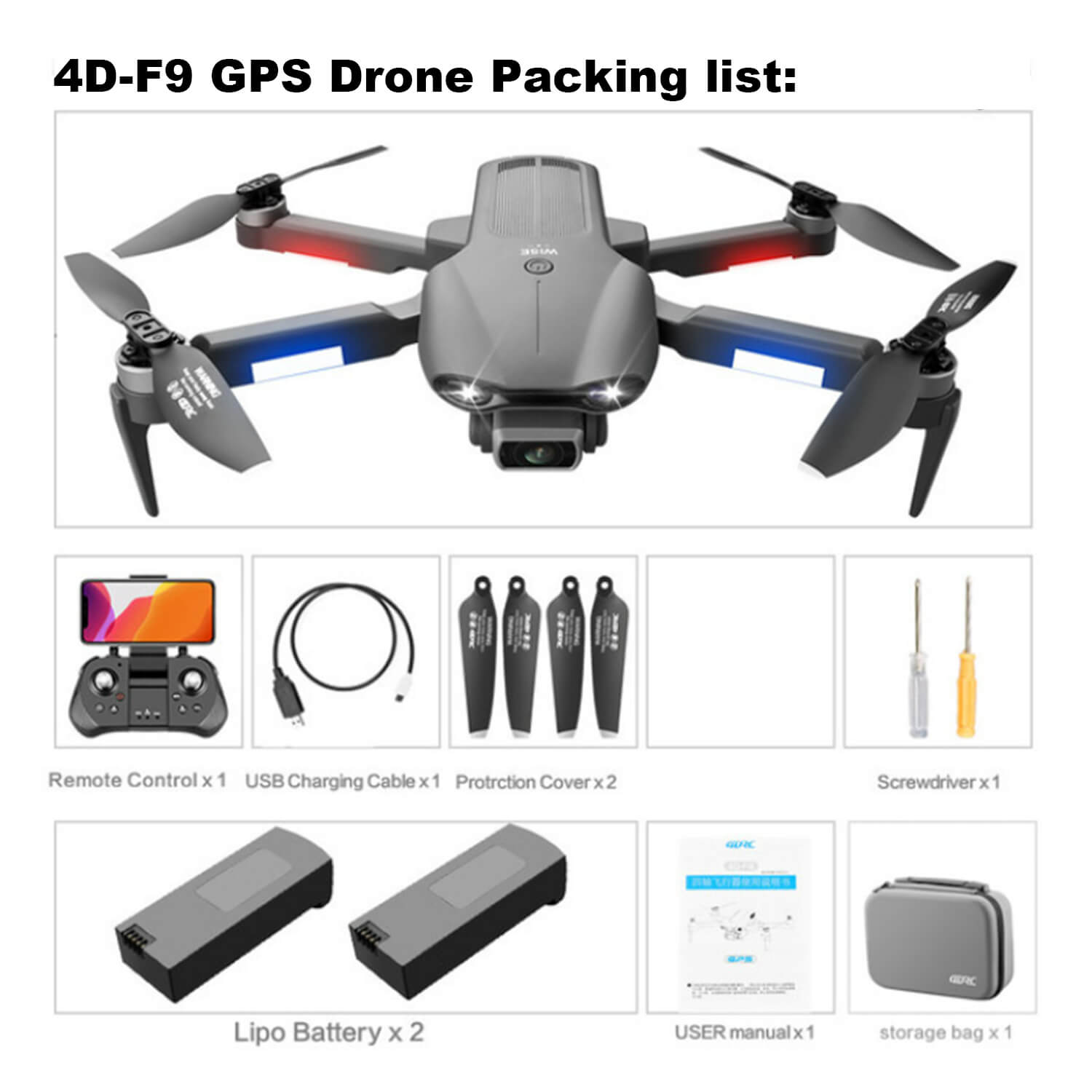 4D-F9 GPS Brushless Drone with HD Camera – 4DRC