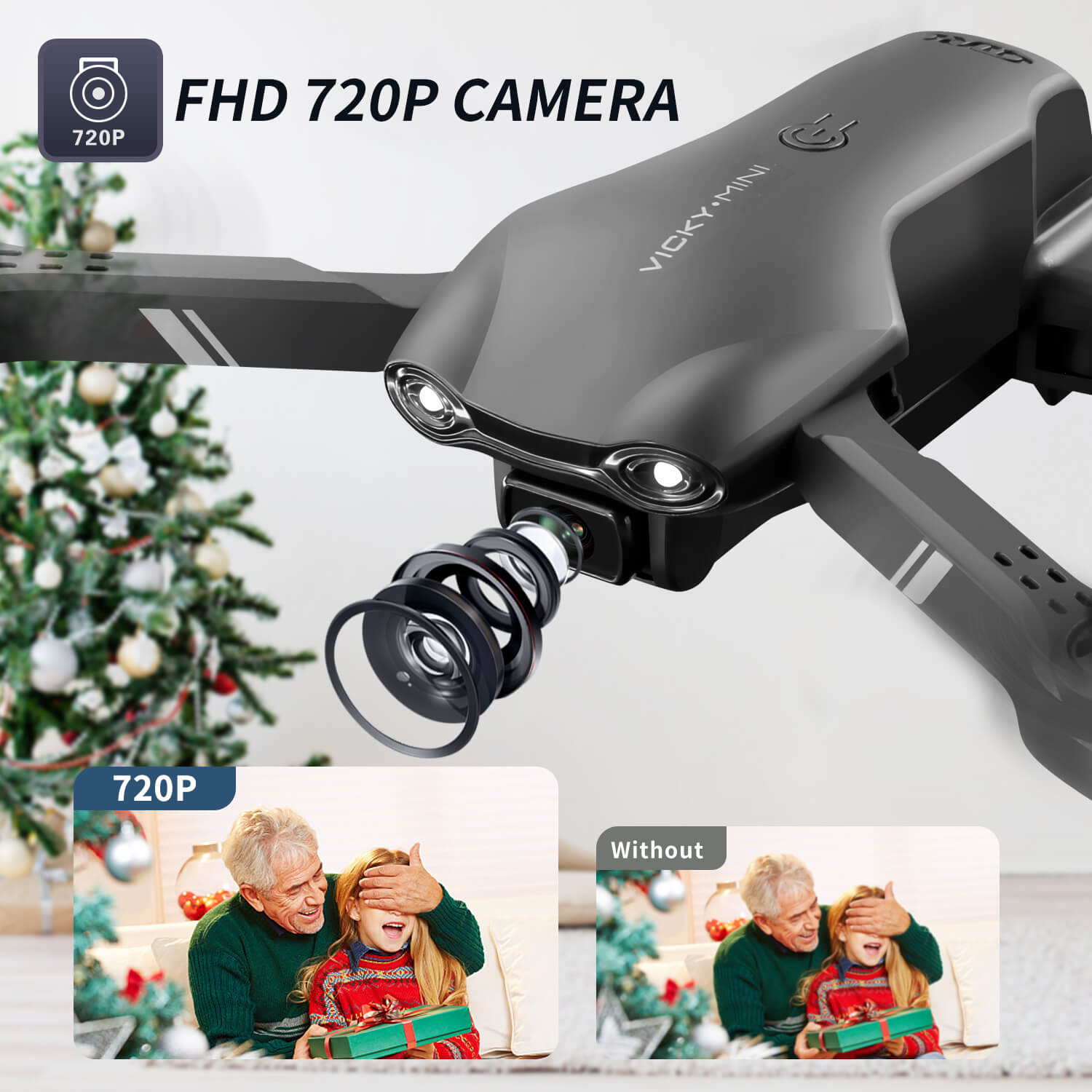Drone GPS Pliable avec Caméra 4K FHD pour Débutants Adultes
