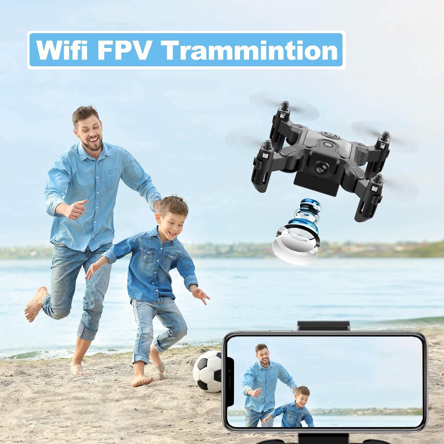 4DRC V2 Mini drone avec caméra HD 720p pour enfants et adultes, drone avec  caméra vidéo en direct FPV, quadrirotor pliable RC pour débutants, bascule