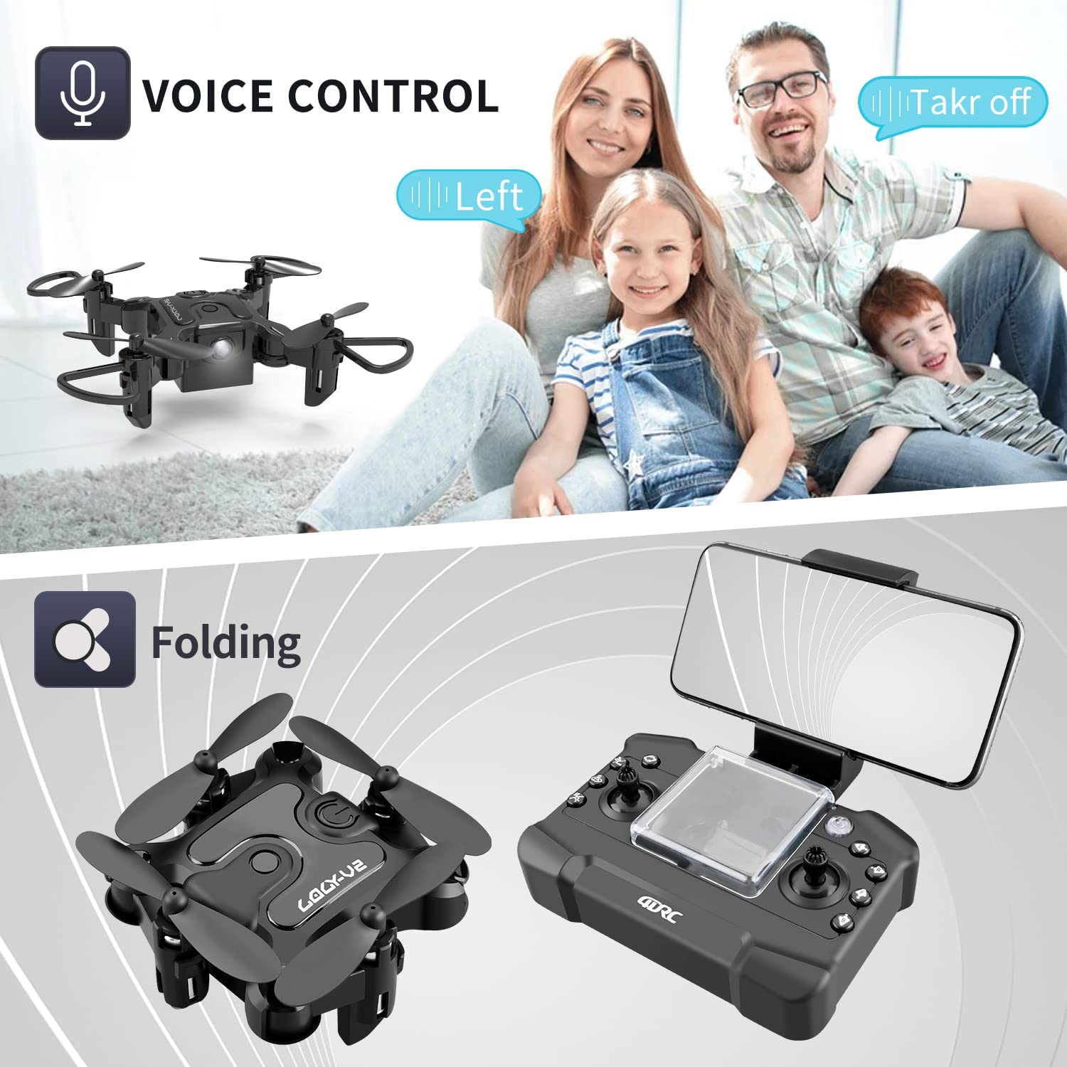 4DRC 4D-V2 Mini Drone with 720P Camera for adults and Kids